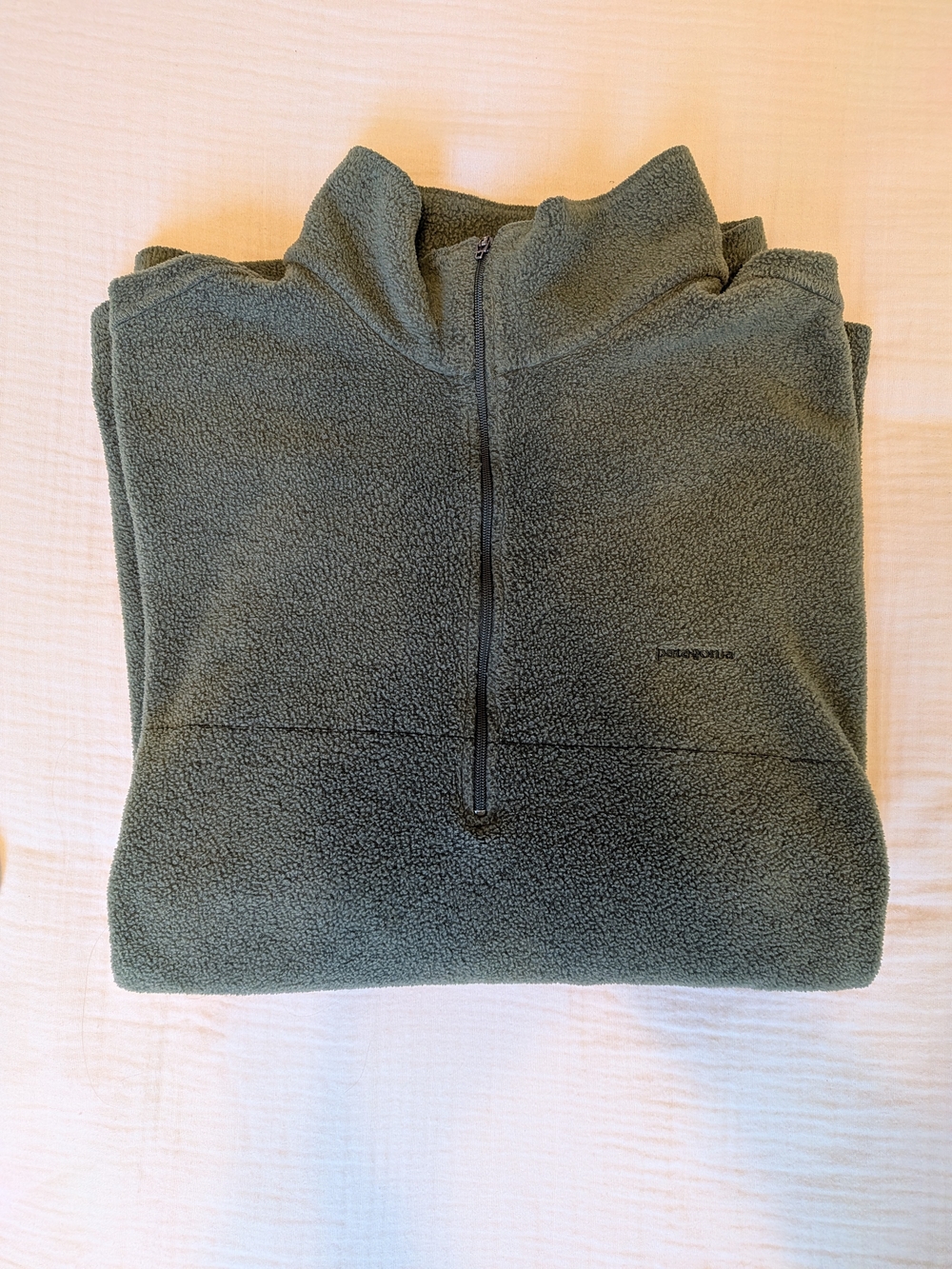 Patagonia Men’s Olive Green Half-Zip Fleece Pullover - Vintage